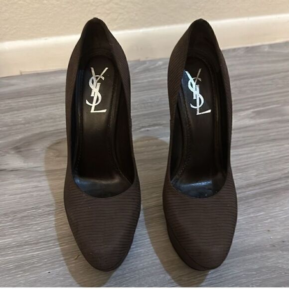 Yves Saint Laurent Dark Brown Stiletto Heels - Picture 3 of 12